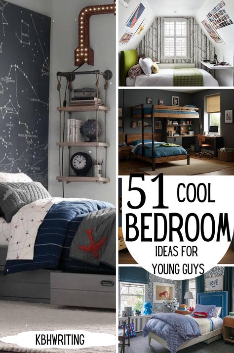 Discover 51 cool bedroom ideas for young guys! 🛏️👦 From minimalist designs to bold accents, find inspiration to create a space that reflects your personality. Incorporate sleek furniture, tech-savvy gadgets, and vibrant colors for a modern vibe. Add personal touches like sports memorabilia or artwork to make the room uniquely yours. These cool bedroom ideas will turn your space into a stylish retreat! ✨ #GuysBedroomIdeas Bedroom Ideas For 6 Year Boy, Black Light Bedroom Ideas, Teen Boys Small Bedroom Ideas, Bedroom Ideas For 8 Year Boy, Boys Room Gamer Bedroom Ideas, Soccer Room Ideas For Boys Teen Bedroom, Sports Bedroom Ideas, Teen Boy Small Bedroom Ideas, Young Mens Bedroom Ideas