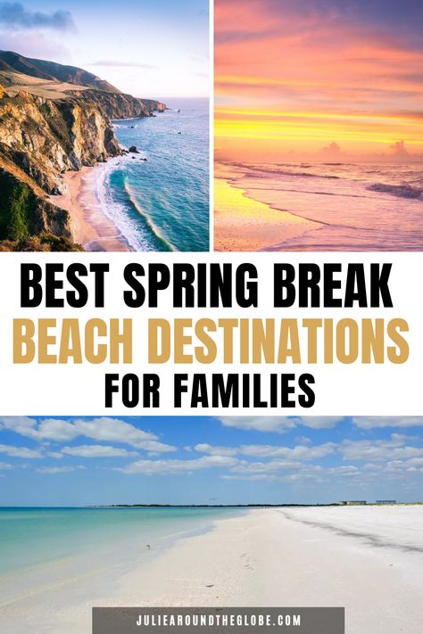 Discover the best beach destinations for a family-friendly Spring Break! From stunning USA beach vacation spots to affordable, kid-friendly getaways, this guide has everything you need for the perfect seaside escape. - Best Beach Vacations, Cheap Beach Vacations, Us Beach Vacations, Beach Vacation Spots, Prettiest Beach, Usa Beach, Best Family Beaches, Best Beaches To Visit,  Best Spring Break Vacations With Kids, Spring Break Trips For Families, Spring Break Vacations With Kids. Spring Break Vacations With Kids, Spring Break Destinations Families, Vacations With Kids, Best Beach Vacations, Cheap Beach Vacations, Us Beach Vacations, Prettiest Beach, Beach Vacation Spots, Family Spring Break