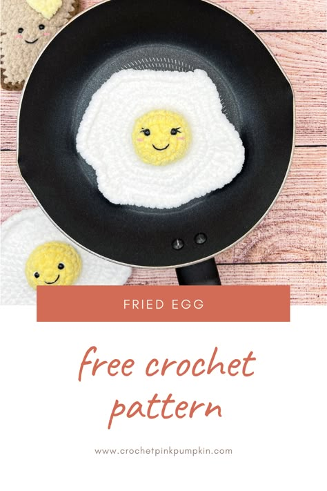 Free Crochet Fried Egg Pattern, Crocheted Eggs Free Pattern, Fried Egg Granny Square, Crochet Egg Pattern Free Amigurumi, Fried Egg Amigurumi Free Pattern, Crochet Egg Amigurumi, Fried Egg Amigurumi, Crochet Fried Egg Pattern, Crochet Sunny Side Up Egg