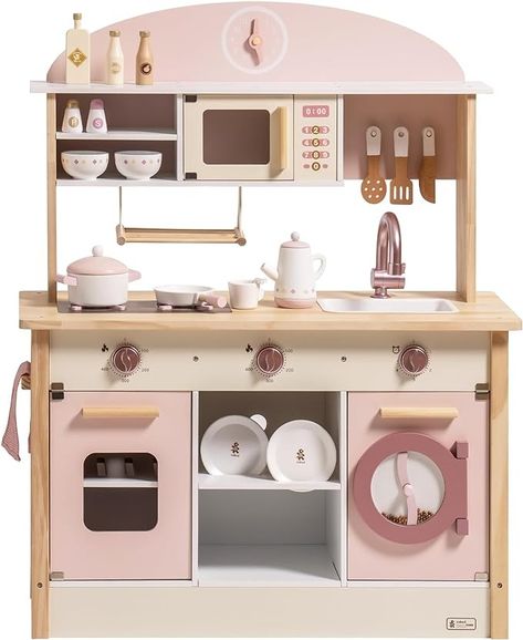 Cute Play Kitchen, Kitchen Set Toy, Play Kitchen Set Up, Baby Kitchen Set, Kitchen Toys For Kids, Pink Play Kitchen, Girls Kitchen Set, Kitchen Set For Kids, Toddler Kitchen Set