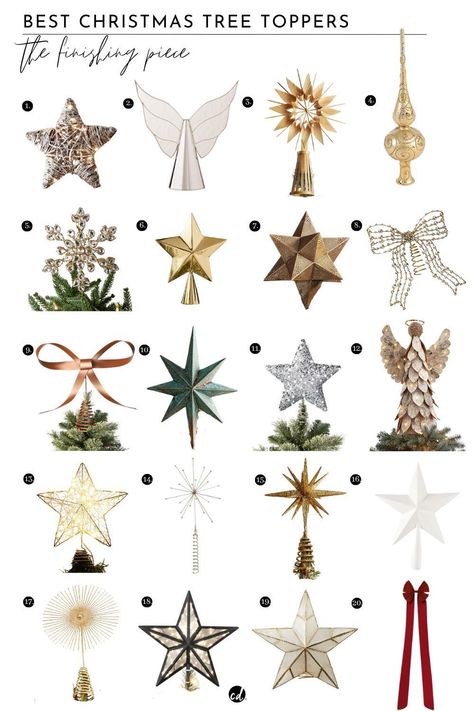 Shop the best picks for Christmas tree toppers this year 2024! Luxury Christmas Tree Topper, Christmas Tree Toppers 2024, Picks For Christmas Tree, Best Christmas Tree Toppers, Tree Topper Ideas, Christmas Toppers, Christmas In England, Christmas Tree Star Topper, Christmas Styling