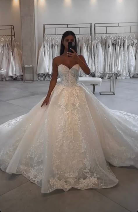 Simple But Cute Wedding Dresses, Wedding Dresses Fancy Ball Gowns, Glitter Wedding Dress Sparkle Ball Gown, Classy Princess Wedding Dress, Backless Princess Wedding Dresses, Strapless Ball Gown Wedding Dress Sparkle, Strapless Poofy Wedding Dress, Poofy Lace Wedding Dress, Elegant Wedding Dress Ballgown Sparkle