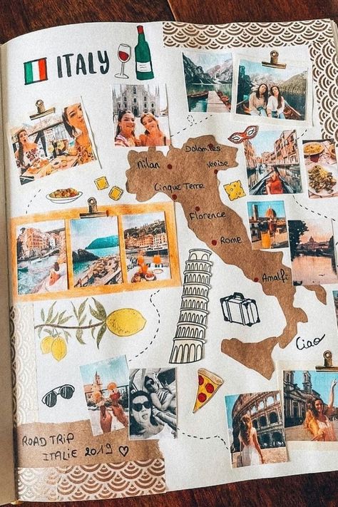 Creative Travel Journal, Best Travel Journals, Diary Inspiration, Album Photo Scrapbooking, Travel Journal Scrapbook, Diy Travel Journal, Travel Sketchbook, Scrapbook Inspo, Album Journal