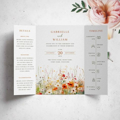 The Field Collection (Vermilion) | Wonder Wedding Stationery UK Gatefold Wedding Invitations, Wedding Invitation Boho, Congratulations Card Graduation, Blush Pink Wedding Invitations, Orange Wedding Invitations, Dusty Pink Weddings, Red Wedding Invitations, Wildflower Wedding Invitations, Boho Wedding Invitation