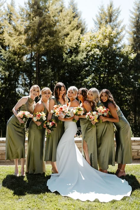 We caught up with the wedding industry's top vendors and businesses to get the scoop on what's really IN for summer 2024 weddings. #bridesmaiddresses #weddingideas #weddingplanning Bridesmaid Dresses Olive Green, Bridesmaid Dresses Olive, Olive Green Bridesmaid Dress, Oregon Backyard, Olive Green Bridesmaid, Summer 2024 Wedding, Olive Bridesmaid Dresses, 2024 Wedding Trends, Olive Green Bridesmaid Dresses