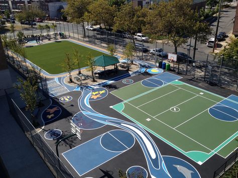 Trust for Public Land Green Infrastructure Playground Partnership Playgrounds Architecture, Playground Landscaping, Cool Playgrounds, Shed Landscaping, Rain Gardens, Urban Playground, Urban Design Graphics, Green Roofs, Storage Sheds