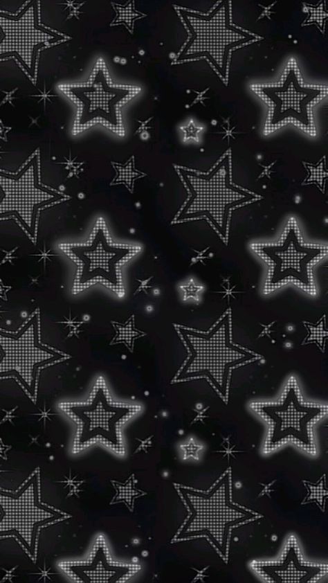 Star Background Aesthetic Black, Black Star Wallpaper, Star Wallpaper Iphone, Black Star Background, Iphone Wallpaper Stars, Y2k Aesthetic Wallpaper, Star Core, Gfx Design, Black And White Stars