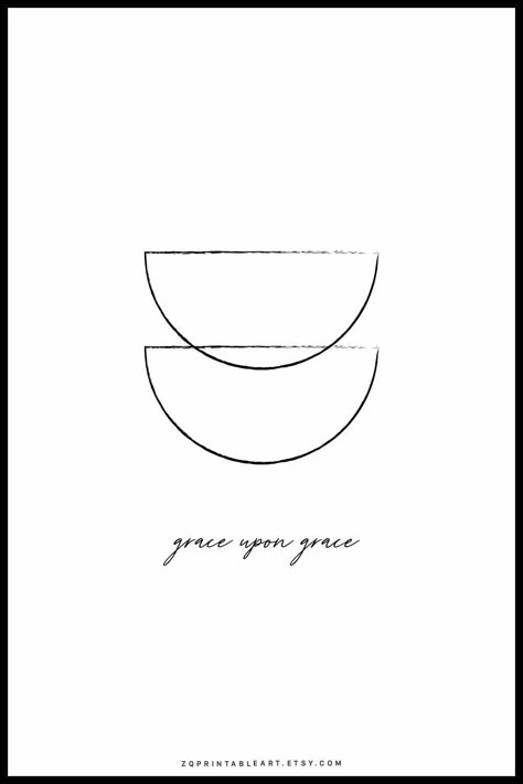 Grace Upon Grace Tattoo, Christian Wrist Tattoos, Minimalist Christian Art, Christian Line Art, Things Paint, Scripture Artwork, John 1 16, Christian Wall Art Printable, Quotes For Home