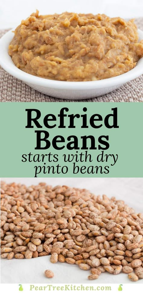 Refried Beans Recipe From Dried Beans, Homemade Refried Beans Recipe, Easy Refried Beans Recipe Homemade, Refried Beans From Dry Beans, How To Make Refried Beans Homemade, How To Make Refried Beans From Pinto, Mexican Refried Beans Recipe Authentic, Homemade Pinto Beans Mexican, Homemade Refried Beans Authentic