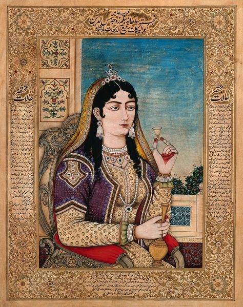 Mughal Miniature Paintings, Mughal Art Paintings, South Asian Art, Wellcome Collection, Mughal Paintings, Iranian Art, Indian Woman, Indian Paintings, Indian History