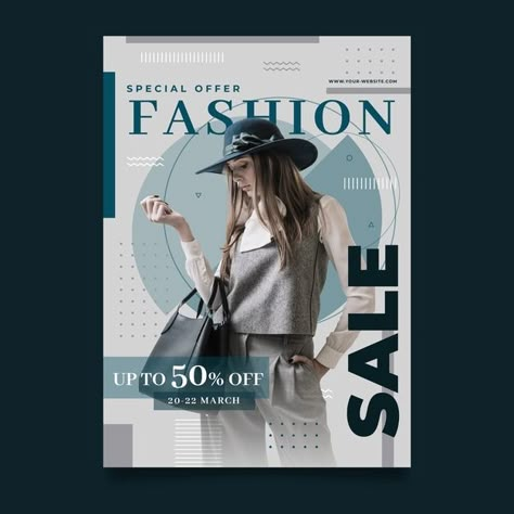 Fashion poster template with photo Free ... | Free Vector #Freepik #freevector #poster #business #template #marketing Fashion Sale Poster, Fashion Sale Banner, Black Abstract Background, Black Friday Sale Poster, Poster Business, Template Graphic Design, Sale Template, Fashion Poster Design, Fashion Banner