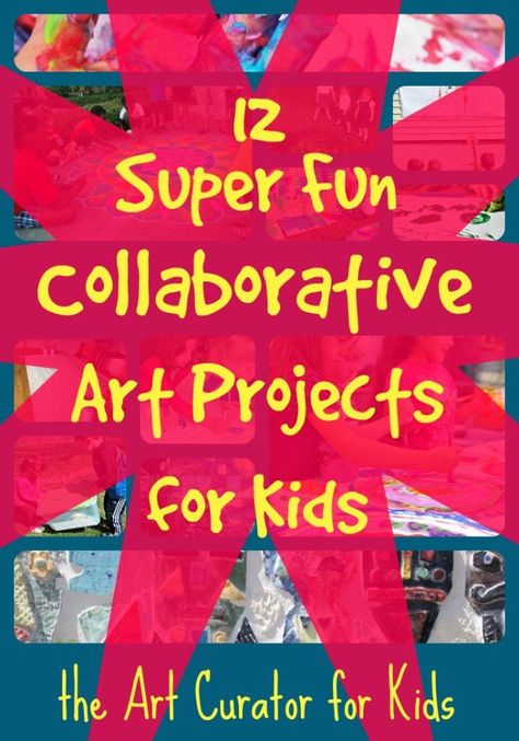 Collaborative Drawing Project, Small Group Art Projects, Handprint Collaborative Art, Cooperative Art Projects For Preschool, Collaborative Mural Elementary, Group Mosaic Art Projects, Family Art Ideas Diy Projects, Kindergarten Group Art Projects, Communal Art Projects