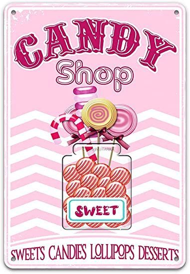 Sweet Shop Sign, Retro Candy Store, Candy Poster Design, Candy Shop Decorations, Candy Shop Sign, Retro Candy Shop, Poster Shopping, Coquette 60s, Vintage Candy Shop