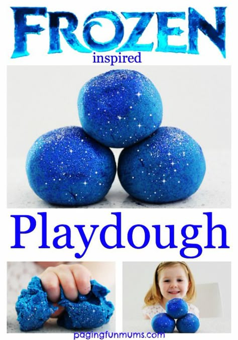 Frozen Playdough...the only playdough Elsa & Anna will play with ;) Frozen Playdough, Frozen Bday Party, Frozen Party Ideas, Glitter Rosa, Frozen Themed, Frozen Theme, Frozen Inspired, Frozen Birthday Party, Sleepover Party