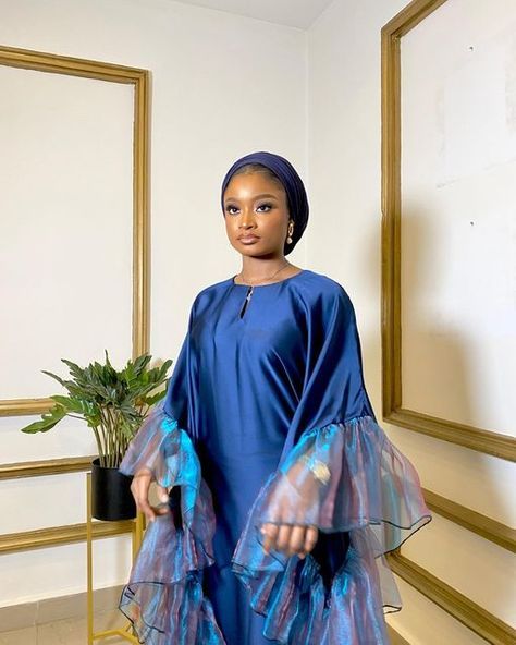 Silk Ruffle Dress, Bou Bou Styles, Silk Gown Styles, Bou Bou Gown Styles, Silk Bubu Styles Nigerian, Silk Boubou Styles For Women, Bubu Gown Styles Silk, Silk Dress Ideas, Silk Dress Outfit Classy