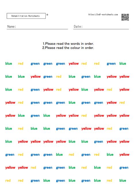 Stroop Task 10×10 Stroop Task 10×10_001 In order to download the following worksheets, you need to register as a premium member. →About Premium Membership ← The post Stroop Task 10×10 (20 sheets) first appeared on Rehabilitation Worksheets. Attention Worksheets For Adults, Concentration Activities For Adults, Cognitive Worksheets For Adults, Attention Activities, Visual Scanning Activities For Adults, Cognitive Activities For Adults, Visual Closure Worksheets, Cognitive Development Activities, Concentration Activities