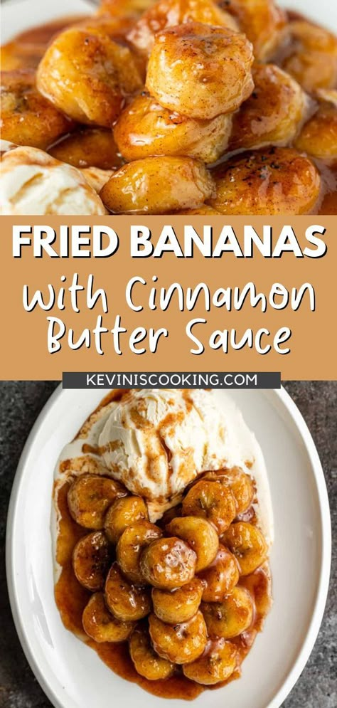 Fried Banana And Ice Cream, Homemade Banana Recipes, Fried Cinnamon Banana, Pan Fried Banana Recipes, Fried Bananas Air Fryer, Banana Foil Dessert, Chinese Banana Dessert, Japanese Fried Bananas, Asian Banana Recipes