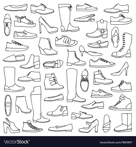 Shoes Doodle, Shoe Doodles, Doodle Shoes, 2024 Journal, Shoe Drawing, Shoes Vector, Ipad Drawing, Math Journal, Clothing Guide