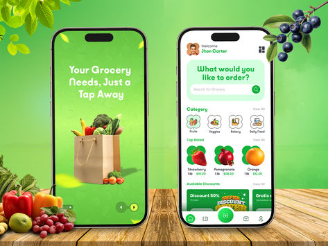 Grocery App UI Design Shopping App Ui Design, Supermarket App, Zero Hunger, Grocery Shopping App, Groceries App, App Home, App Ui Design, Online Grocery Shopping, Grocery Delivery