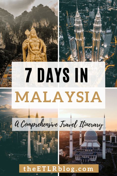 Malaysia Itinerary 1 Week, Malaysia Itenary, Kl Tower, Malaysia Itinerary, Malaysia Trip, Malaysia Travel Guide, Malaysia Food, 7 Day Itinerary, Travel Malaysia