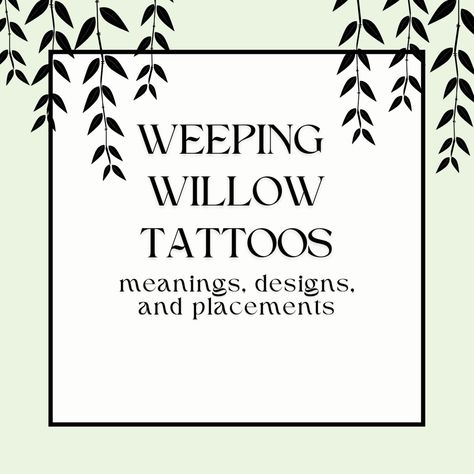 If you are considering a weeping willow as the design for your next tattoo, look no further! Here are some willow tree meanings, designs, and placements to help inspire your next unique tatt. Weeping Willow Tree Of Life Tattoo, Willow Tree Tattoo Meaning, Willow Tree Branch Tattoo, Willow Tree Meaning, Willow Branch Tattoo, Tiny Tree Tattoo, Willow Tree Branch, Tree Tattoo Drawings, Inner Ankle Tattoos