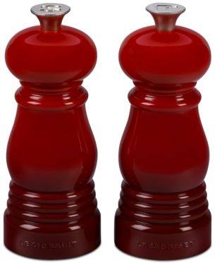 Le Creuset Petite Salt & Pepper Mill Set - Pink Le Creuset Set, Red Salt, Metal And Ceramic, Morton Salt, Salt And Pepper Mills, Red Lacquer, The Grind, Pepper Mill, Gourmet Kitchen