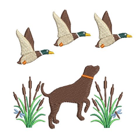 Hunting Embroidery Designs, Hunting Embroidery, Scene Embroidery, Hunting Nursery, Beachy Tattoos, Duck Embroidery, Teal Duck, Embroidery Hats, Flying Ducks