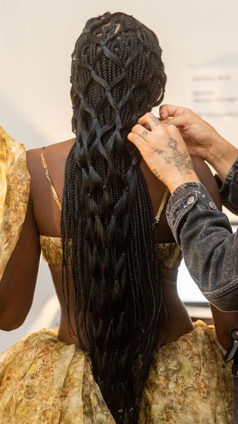 Fashion Hair Styles Model, Lattice Braid Hairstyles, Intricate Braids Black, Diamond Part Braids, Black Royal Hairstyles, Intricate Braided Hairstyles Black, Braid Decoration Black Hair, 6 Braid Hairstyles, Editorial Braids Black Women