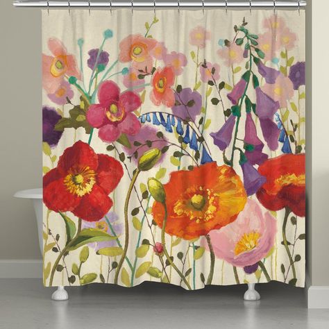 Baños Shabby Chic, Shabby Chic Shower Curtain, Boho Bouquet, Shabby Chic Bathroom, Chic Bathrooms, Floral Shower Curtains, Plywood Furniture, Shower Liner, Bright Designs