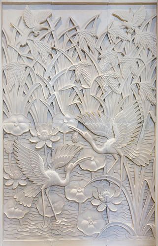 Carved Sandstone Panels - Interior Stone Wall Panels Manufacturer from Jaipur 3d Relief Art, Stone Walls Interior, Drywall Art, Mural Art Design, Stone Wall Panels, Wall Carvings, Flower Painting On Canvas, Sandstone Wall, Stone Wall Art