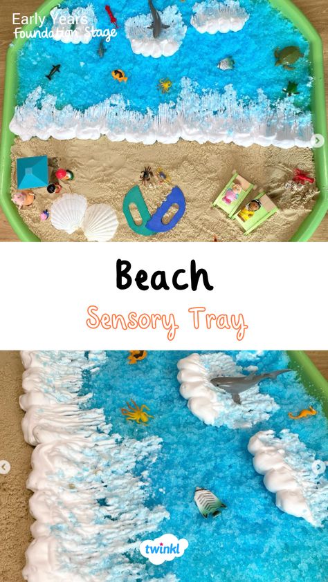 How great is this beach tuff tray!? For more summer tuff tray ideas click the pin. Thanks to @tufftraytinkerer for sharing! Summer Tuff Tray Ideas Preschool, Beach Tuff Tray Ideas, Summer Tuff Tray Ideas Eyfs, Beach Tuff Tray, Summer Tuff Tray, Spring Tuff Tray Ideas, Summer Tuff Tray Ideas, Water Tray Ideas Eyfs, Tuff Tray Ideas Toddlers