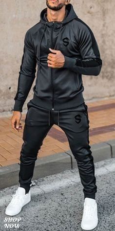 Sporty Outfits Men, Mens Tracksuit Set, Drawstring Cargo Pants, Mens Business Casual Outfits, Trendy Trouser, Mens Casual Outfits Summer, Black Men Street Fashion, Dope Outfits For Guys, Trouser Outfits