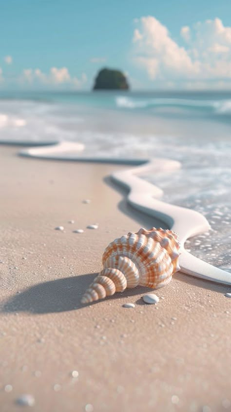 Beach with cute seashell invertebrate shoreline outdoors. | free image by rawpixel.com / Sasi Beach Backgrounds Iphone, Cool Beach Backgrounds, Cute Wallpapers Beach, Seashell Aesthetic Wallpaper, Instagram Asthetics, Shells Aesthetics, Fish Widget, Shell On Beach, Shells On Beach