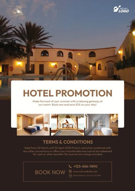 Resort Promotion Poster, Hotel Offer Poster, Resort Promotion Design, Hotel Promotion Design, Hotel Advertising Design, Hotel Flyer Design, Hotel Social Media Post, Hotel Flyer, Hotel Advertisement