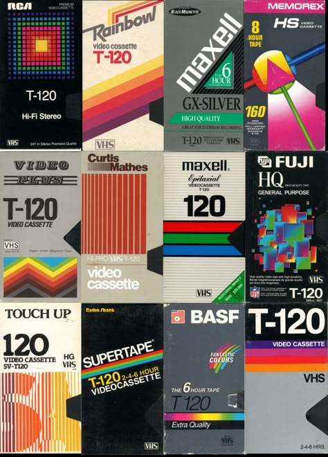 1980 Poster Design, Vhs Poster Design, Blank Vhs Covers, Retro Vhs Aesthetic, 90 Design Graphic, 80s Packaging Design, 80s Product Design, 1990s Graphic Design, Vhs Graphic Design