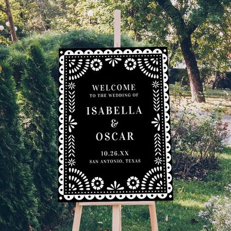 $30.25 | Black & White Papel Picado Wedding Welcome Sign #rustic wedding, mexican wedding, papel picado wedding, mexican wedding banner, traditional mexican wedding, bohemian chic wedding, mexico destination wedding, fiesta, quinceañera, black Latinx Wedding, Traditional Mexican Wedding, Papel Picado Wedding, Mexican Inspired Wedding, Bohemian Chic Weddings, Mexican Themed Weddings, Hacienda Wedding, Mexico Destination Wedding, Boda Mexicana