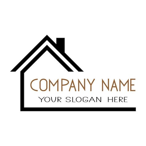 Roofing Company Logos, House Logo Icon, Roofing Logo, Brochure Design Layouts, Home Symbol, Vector House, Inmobiliaria Ideas, Logo Design Mockup, Property Logo