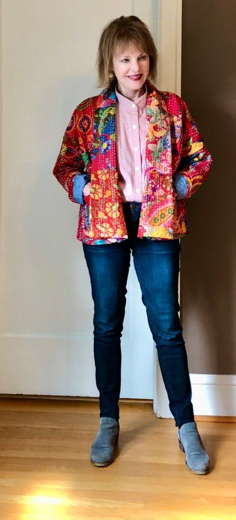 A Wiksten Haori in Kantha Cloth - Elle Gee Makes Wiksten Haori, Quilted Coat Pattern, Kantha Cloth, Tamarack Jacket, Denim Scraps, Haori Jacket, Wearable Art Clothing, Quilt Coat, Sew Over It