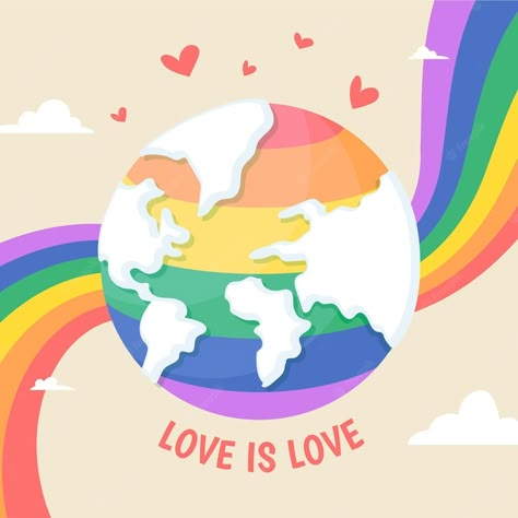 Lgbt Day, Lgbt Flag Colors, Love Alarm, Lgbt Quotes, Lgbtq Quotes, School Murals, Day Illustration, Pride Colors, Pride Day