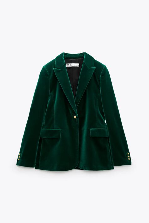 VELVET BLAZER LIMITED EDITION - Green | ZARA Canada Fashion Outfits For Winter, Crayola Crayon Colors, Zara Shopping, Green Velvet Blazer, Blazer Zara, Slim Blazer, Indian Men Fashion, Green Blazer, Miss Americana