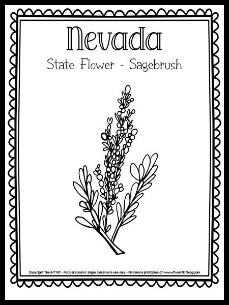 Nevada State Flower, Nevada Tattoo Ideas, Nevada Tattoo, Stamp Drawing, State Flowers, Fathers Day Coloring Page, Swear Word Coloring Book, The 50 States, Mario Coloring Pages