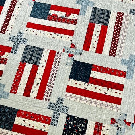 God and Country Quilt Pattern Marine Quilt, Country Quilt, God And Country, Jelly Roll Quilt, Jelly Roll Quilt Patterns, God's Blessings, Country Quilts, Jellyroll Quilts, King Size Quilt