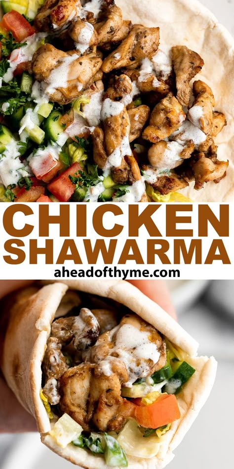 Chicken Shawarma Recipe, Chicken Pita, Shawarma Recipe, Doner Kebab, Chicken Shawarma, Mediterranean Food, Mediterranean Diet Recipes, Chicken Dishes Recipes, Middle Eastern Recipes