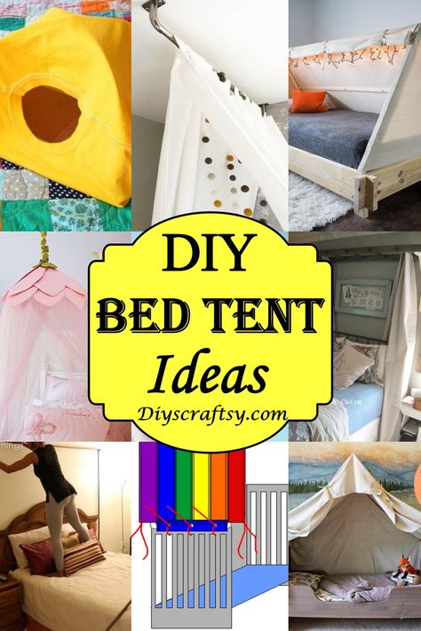 DIY Bed Tent Ideas 1 Diy Bed Teepee, Top Bunk Canopy Ideas, Make A Tent With Sheets, Queen Bed Tent, Diy Top Bunk Tent, Bed Tent For Boys, Single Bed Canopy Ideas, Diy Kids Tent Indoor Easy, Tent For Kids Bed