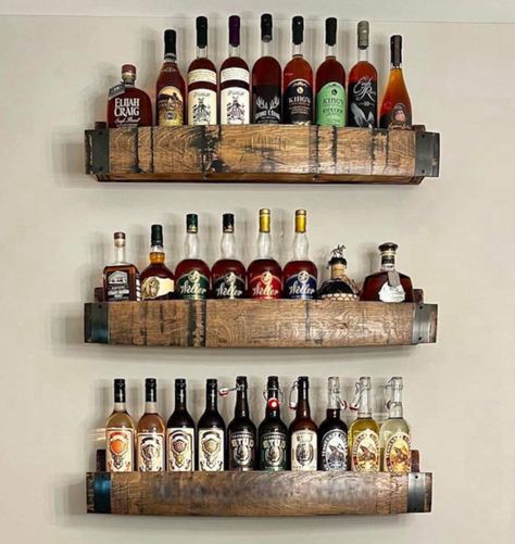 This Displays item by BeardedBourbonCraft has 2995 favorites from Etsy shoppers. Ships from Milford, OH. Listed on Aug 8, 2024 Wine Barrel Diy, Bourbon Barrel Furniture, Pool Stick Holder, Whiskey Rack, Wall Hanging Wine Rack, Barrels Diy, Bourbon Room, Liquor Shelf, Whiskey Room