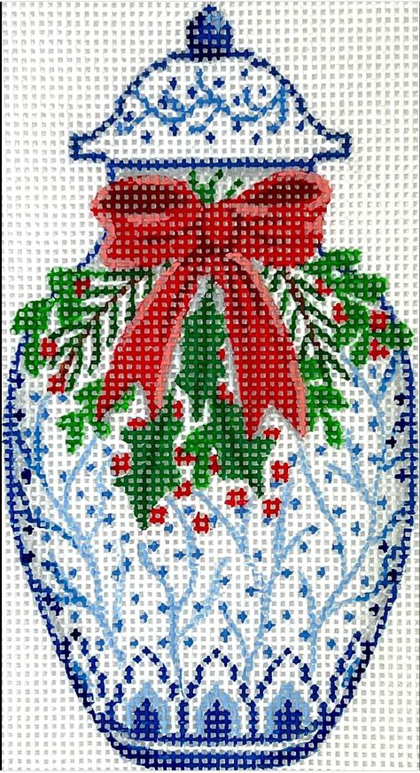 Blue And Green Christmas, Needlepoint Christmas Stocking Kits, Grandma Crafts, Needlework Christmas, Cross Stitch Stocking, Needlepoint Projects, Needlework Shops, Needlepoint Stitch, Needlepoint Ornaments