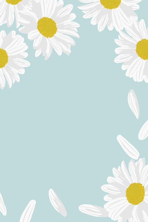 Cartoon Daisy Flower Wallpaper, Daisy Background Aesthetic, Daisy Border Design, Aesthetic Sunflower Background, Daisy Background Wallpapers, Cute Flower Backgrounds, Daisy Flower Invitation, Pastel Flower Background, Cute Flower Border