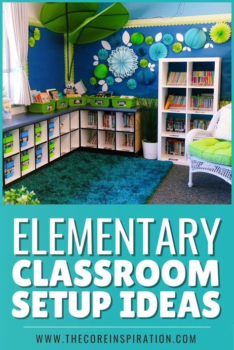 Are you looking for ideas to setup your elementary classroom? Check out this elementary classroom tour! Read these organization and setup ideas to promote student independence. Make your room both visually pleasing and easy to use for you and your students. Find ideas for setting up your teacher cabinet, math and reading work stations, mini lesson zone, and more! Learn more about these teacher organization ideas and make setting up your classroom stress free! Classroom Room Arrangement Ideas, Grade 2 Classroom Layout, Primary Classroom Decoration Ideas, Gt Classroom Ideas, Classroom Setup Elementary Layout, Classroom Desk Arrangement Elementary, Desk Arrangement Ideas Elementary, Classroom Set Up Ideas Layout Elementary, Classroom Set Up Ideas Layout