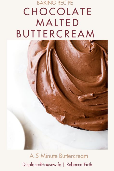 This creamiest, dreamiest 5-Minute Chocolate Malt Buttercream is loaded with heaps of malty chocolate flavor. It's perfect for frosting single-layer cakes and cupcakes. Chocolate Malt Cake, Baking With Beer, Chocolate Guinness Cake, Deserts Cupcakes, Guinness Cake, Chocolate Malt, Chocolate Buttercream Frosting, Light Cakes, Chocolate Layer Cake