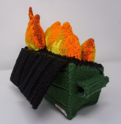 Dumpster Fire Amigurumi, Emotional Support Dumpster Fire Crochet Free Pattern, Crochet Dumpster Fire Free Pattern, Crochet Dumpster Fire, Dumpster Fire Crochet Pattern Free, Dumpster Fire Crochet Pattern, Crochet Fire, Fire Crochet, Crochet Hack